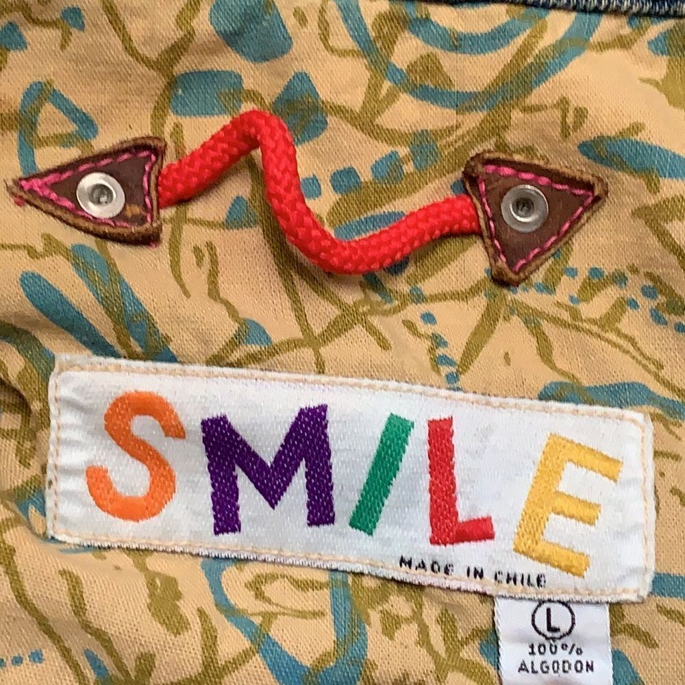 Womens Vintage SMILE‎ Western Indian Denim Jean Jacket - Picture 5 of 12